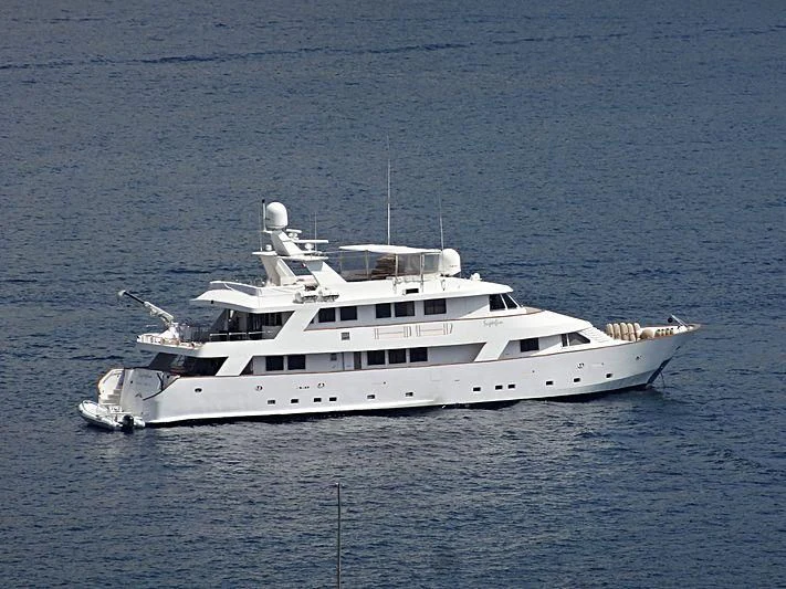 a white yacht in the water aboard SUPERMAX Yacht for Sale