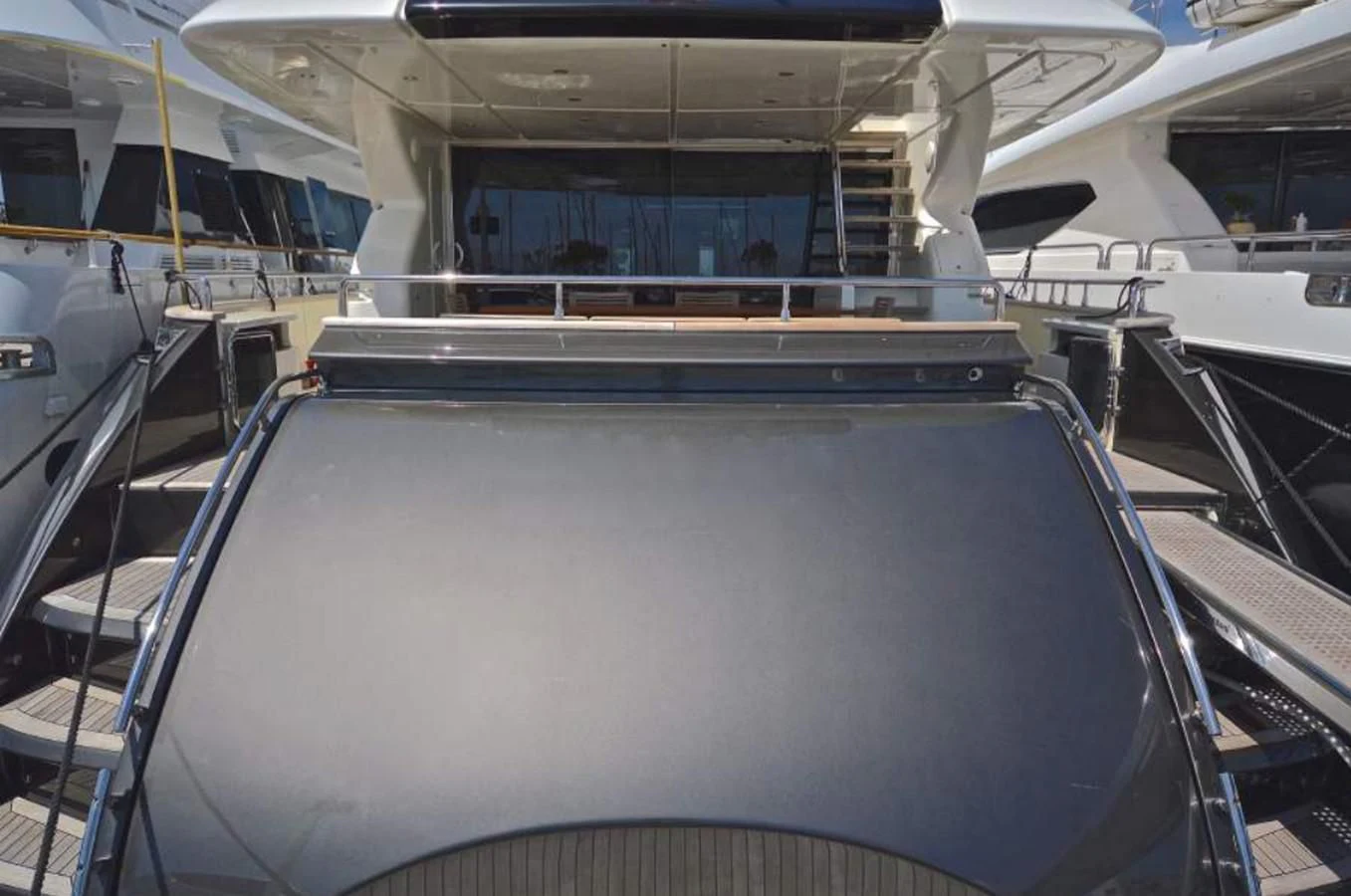 a large grey rectangular object aboard TAURUS Yacht for Sale