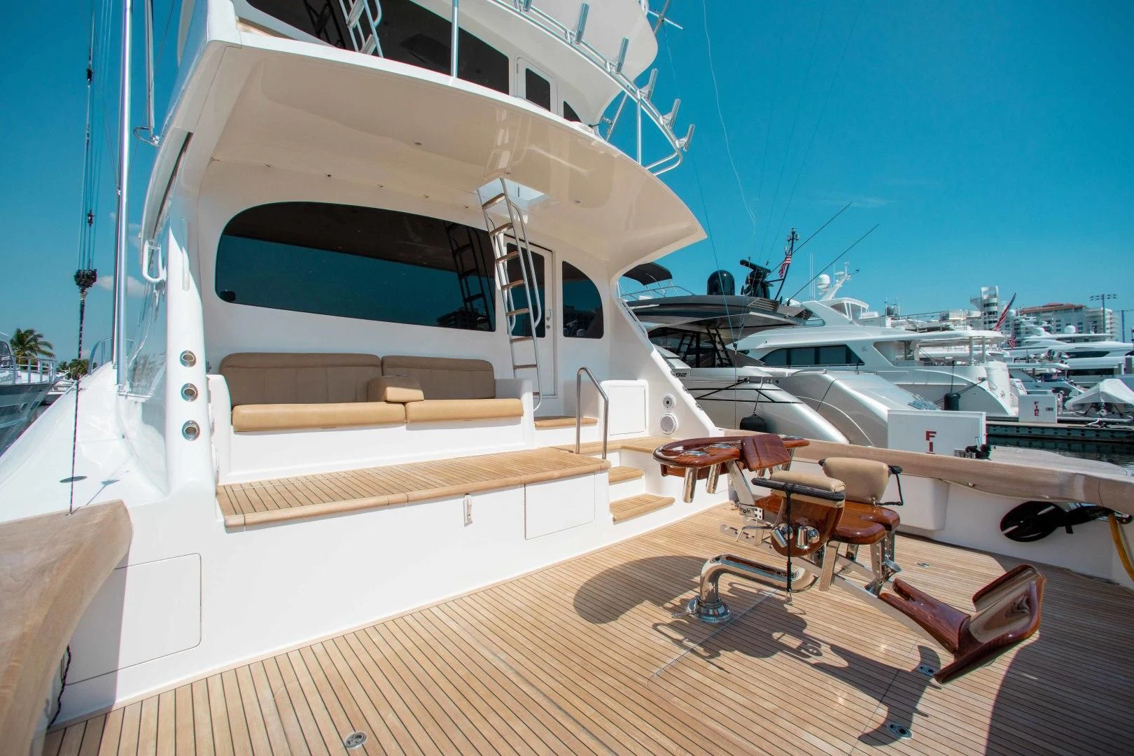 a boat on a deck aboard BIMINI BABE Yacht for Sale