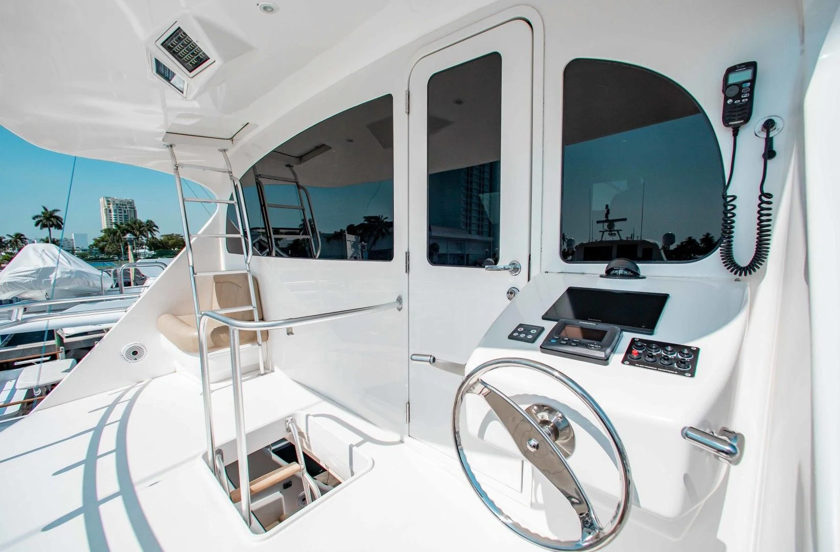 a white machine with a screen aboard BIMINI BABE Yacht for Sale