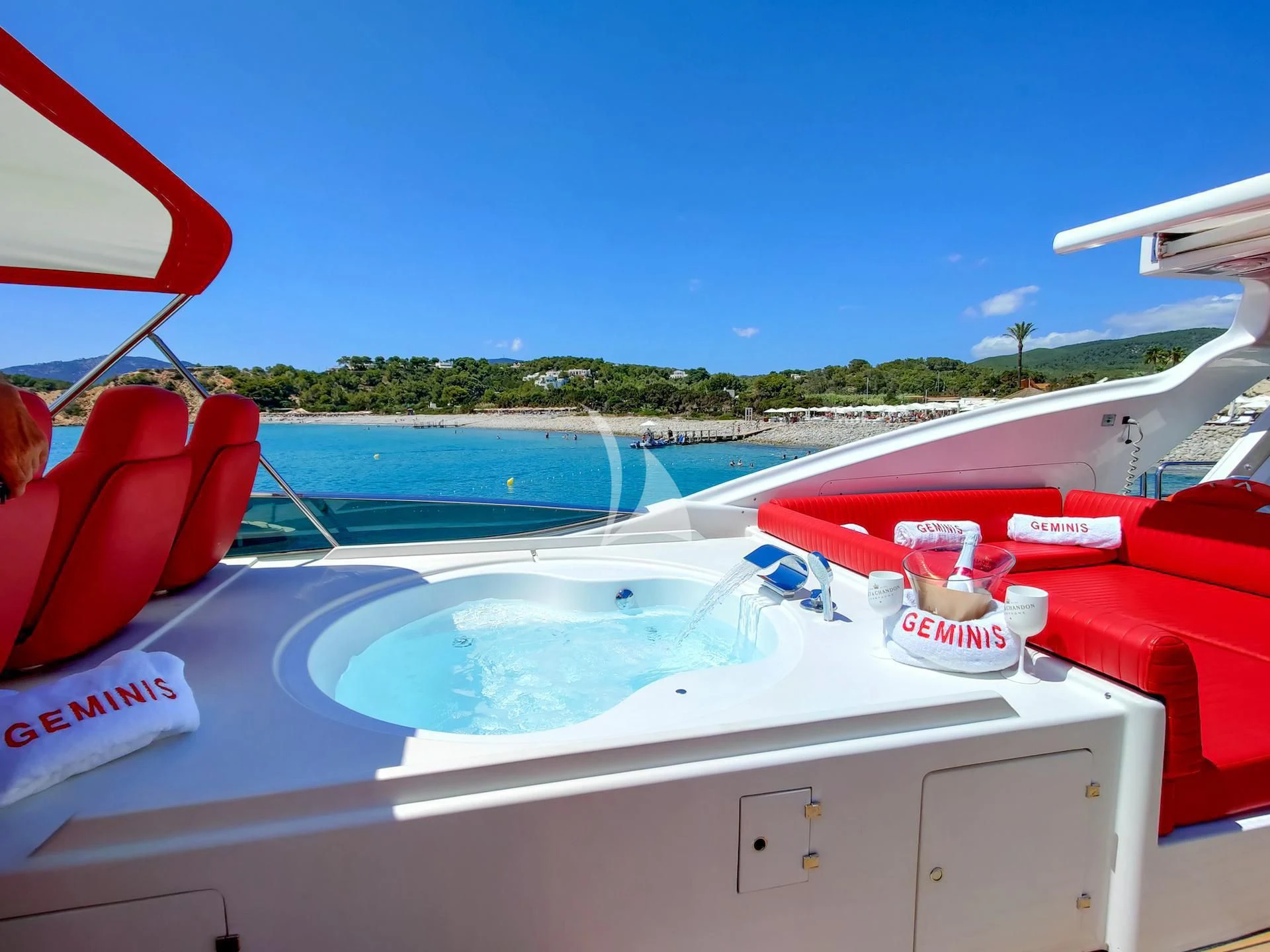 a boat on the water aboard GEMINIS Yacht for Sale