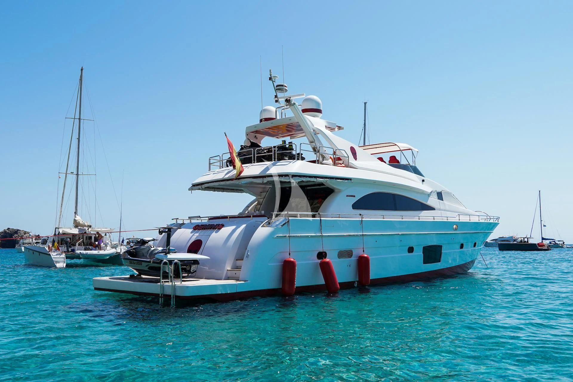 a boat in the water aboard GEMINIS Yacht for Sale