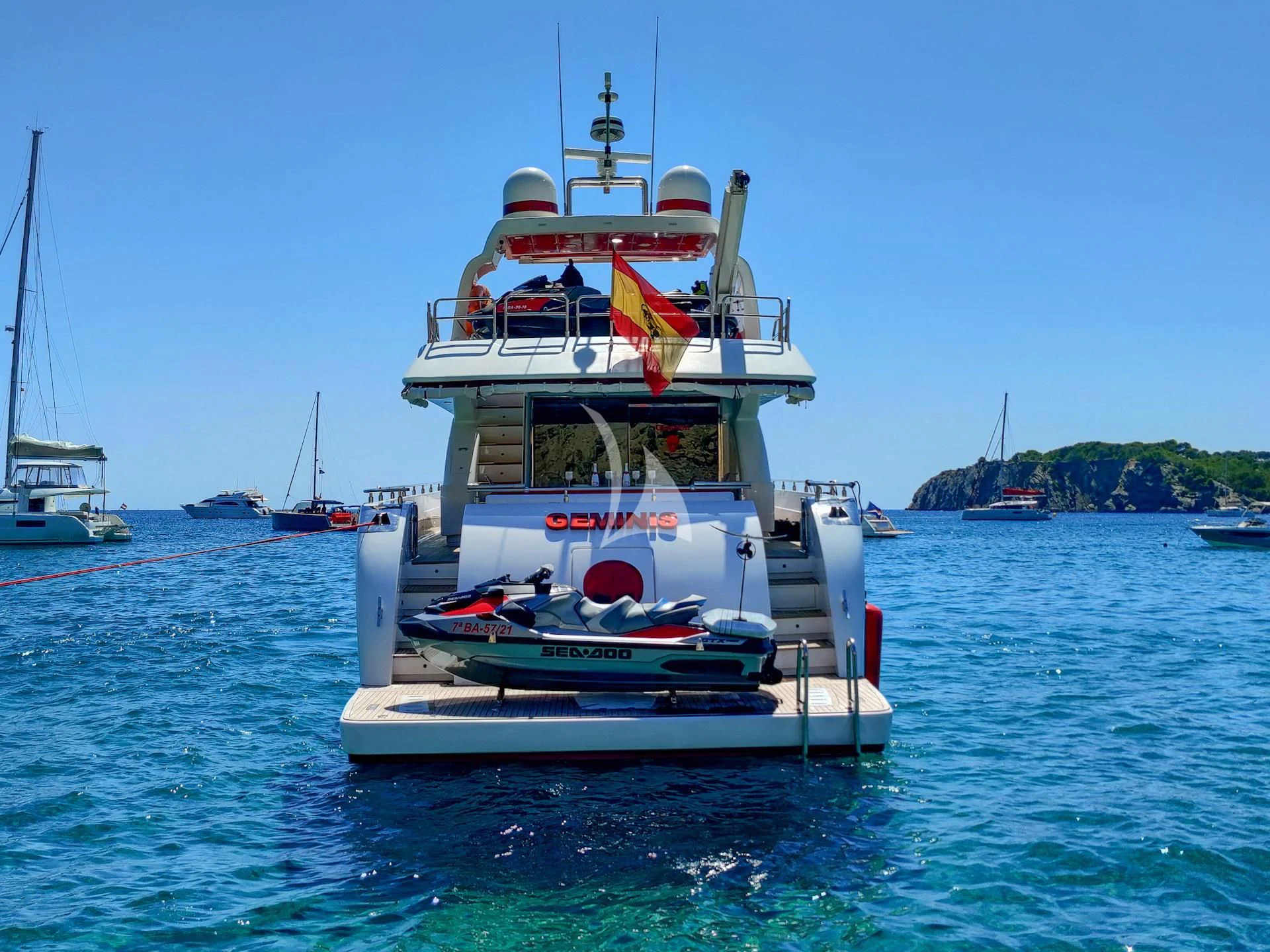 a boat in the water aboard GEMINIS Yacht for Sale