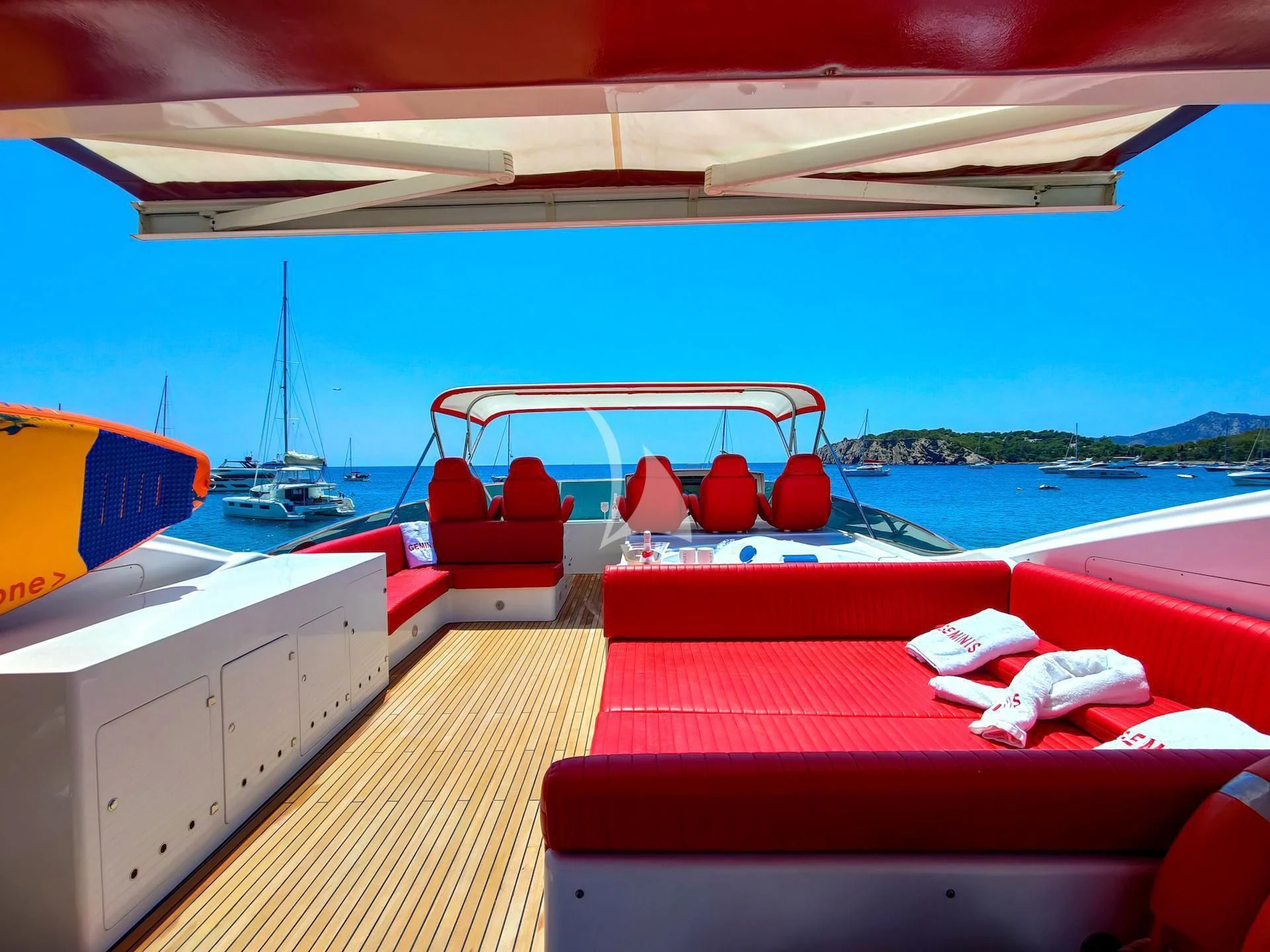 a boat on the water aboard GEMINIS Yacht for Sale