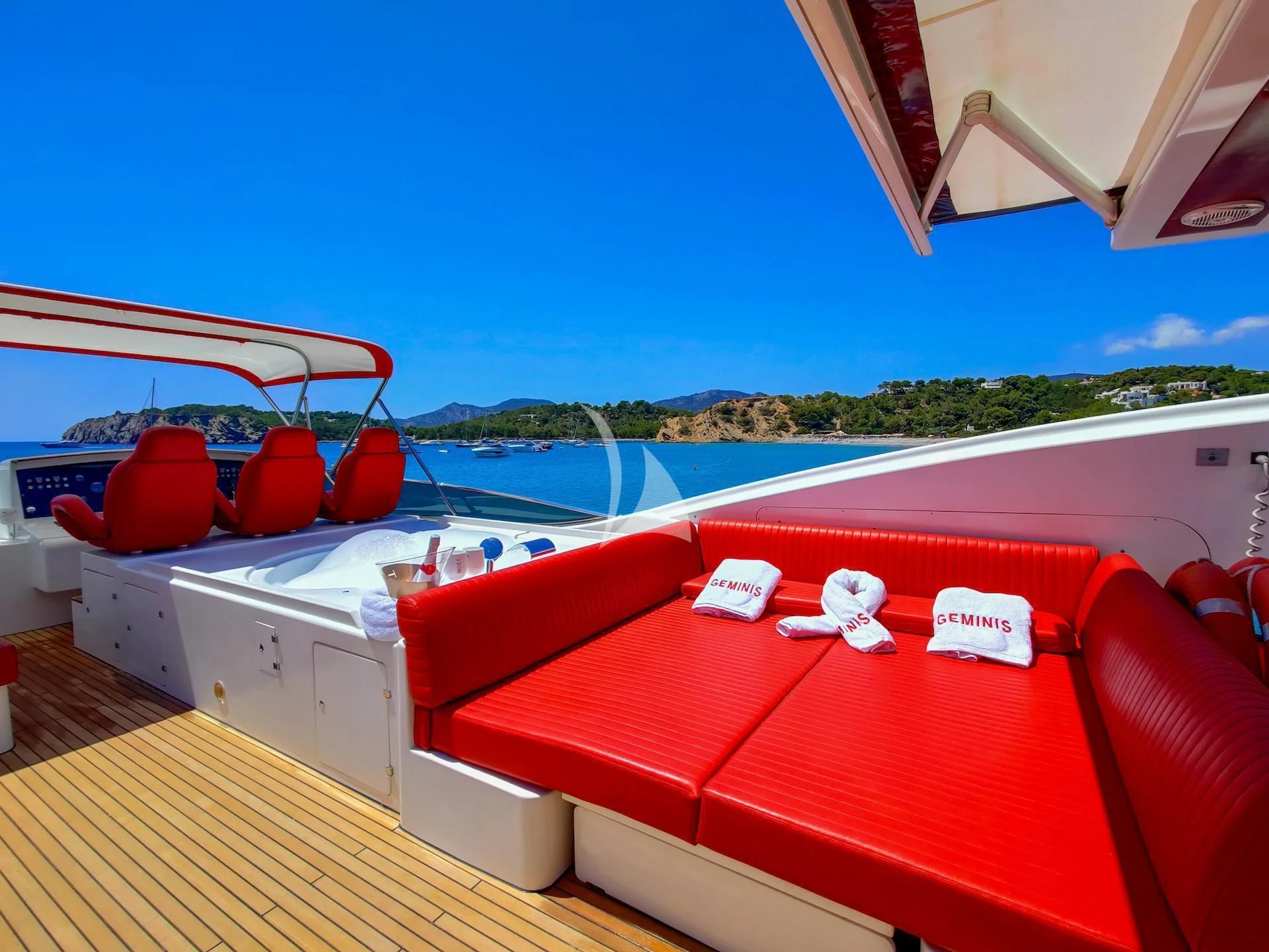 a boat on the water aboard GEMINIS Yacht for Sale