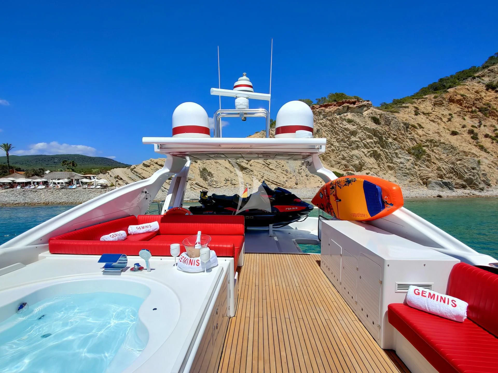 a boat on the water aboard GEMINIS Yacht for Sale