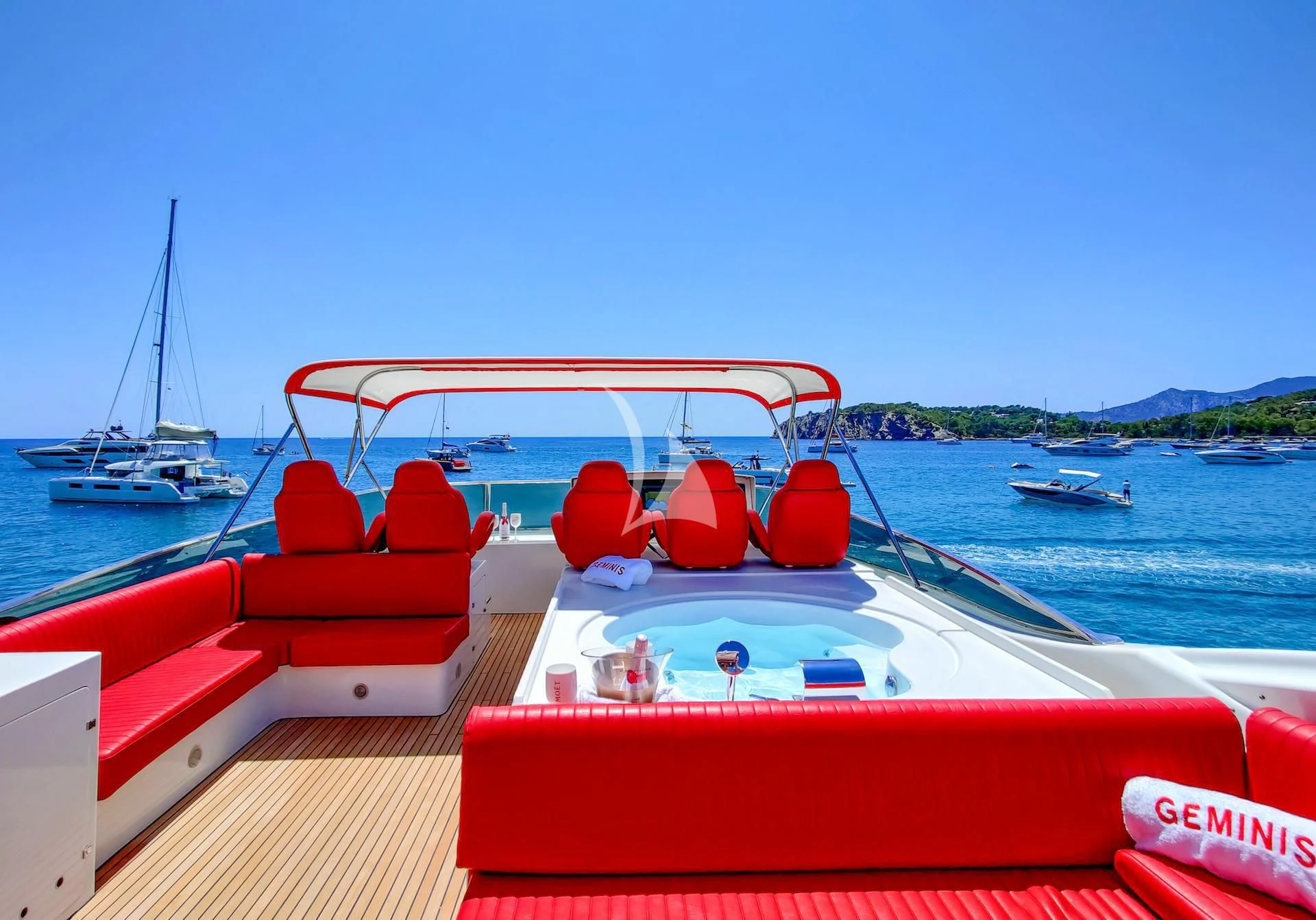 a boat on the water aboard GEMINIS Yacht for Sale