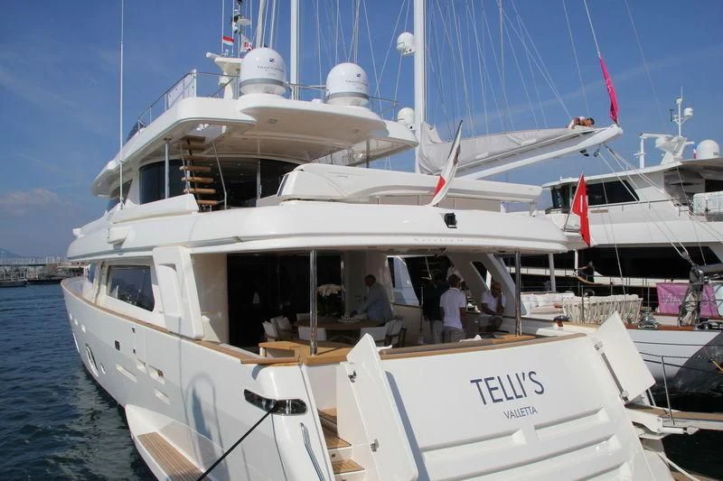 a boat with people on it aboard SKY Yacht for Sale