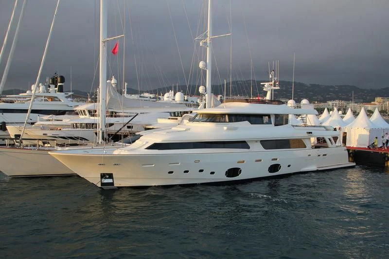 a group of boats in the water aboard SKY Yacht for Sale