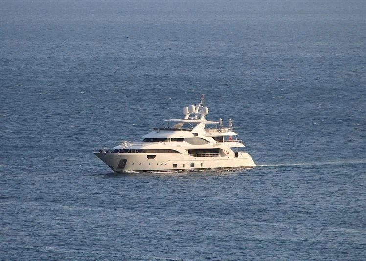 a boat in the water aboard LUNA Yacht for Sale