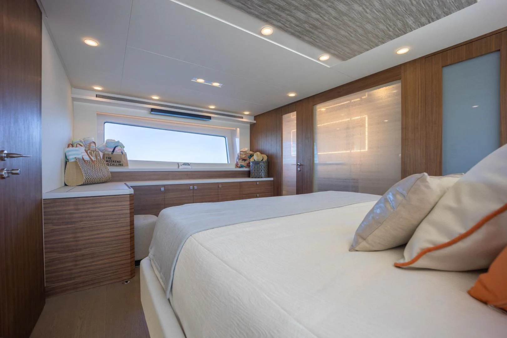 a room with two beds aboard MY 3 GALS Yacht for Sale