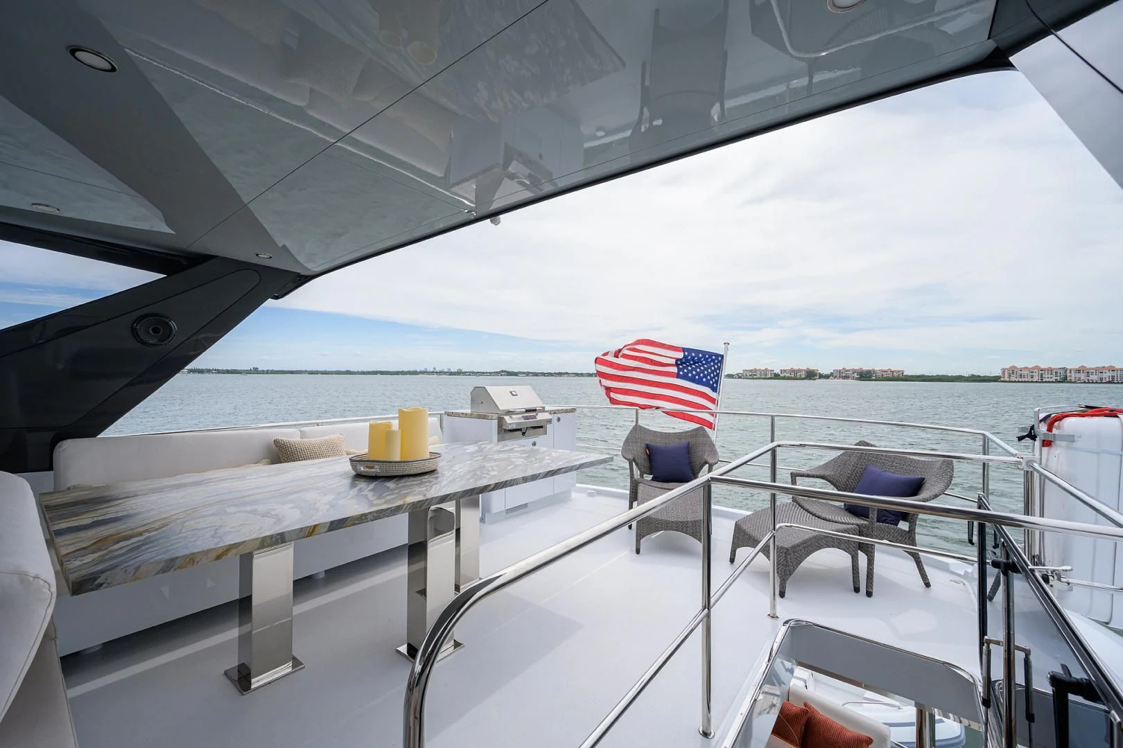 a person sitting on a boat aboard MY 3 GALS Yacht for Sale