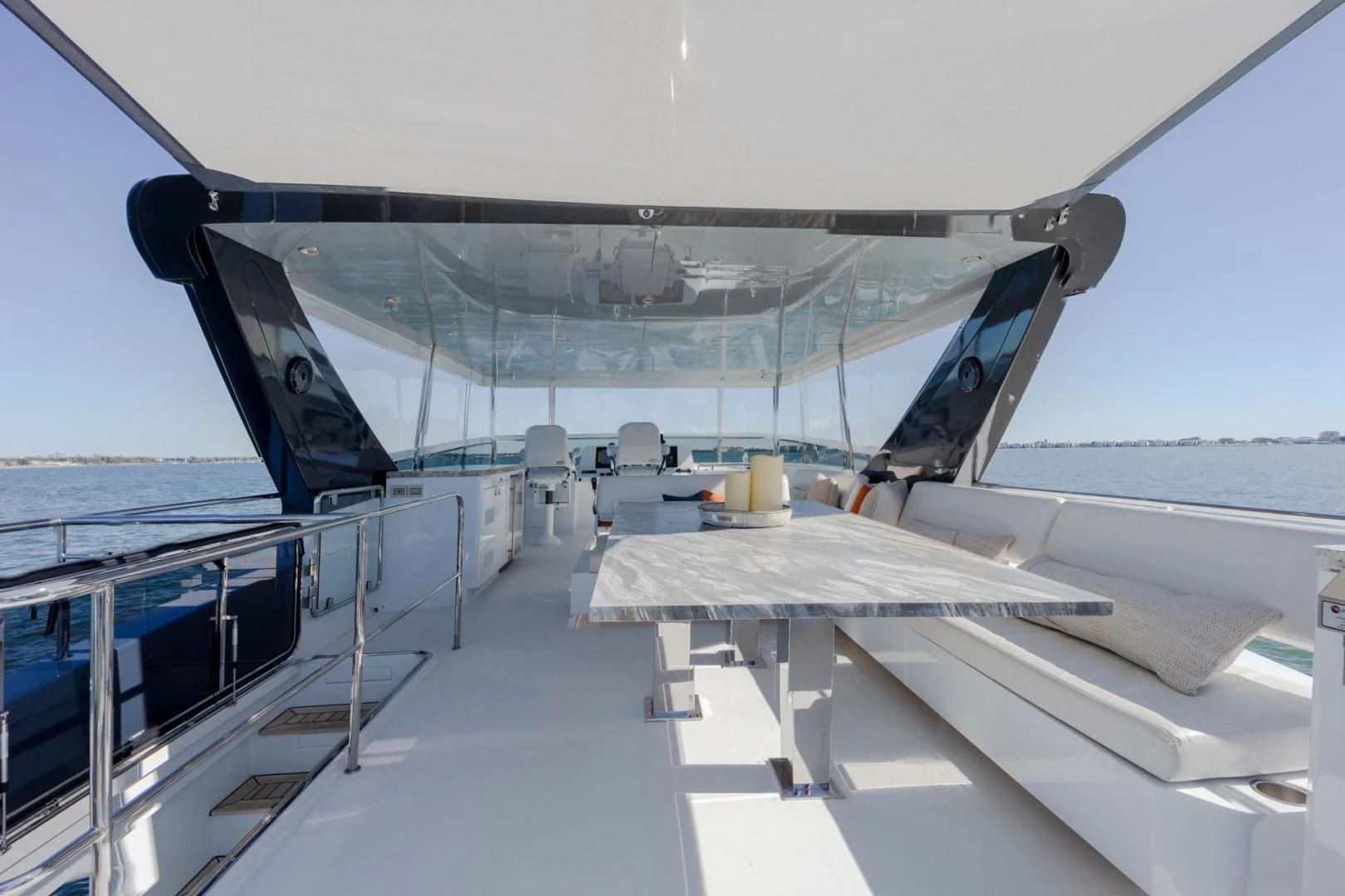 a plane on the deck of a ship aboard MY 3 GALS Yacht for Sale