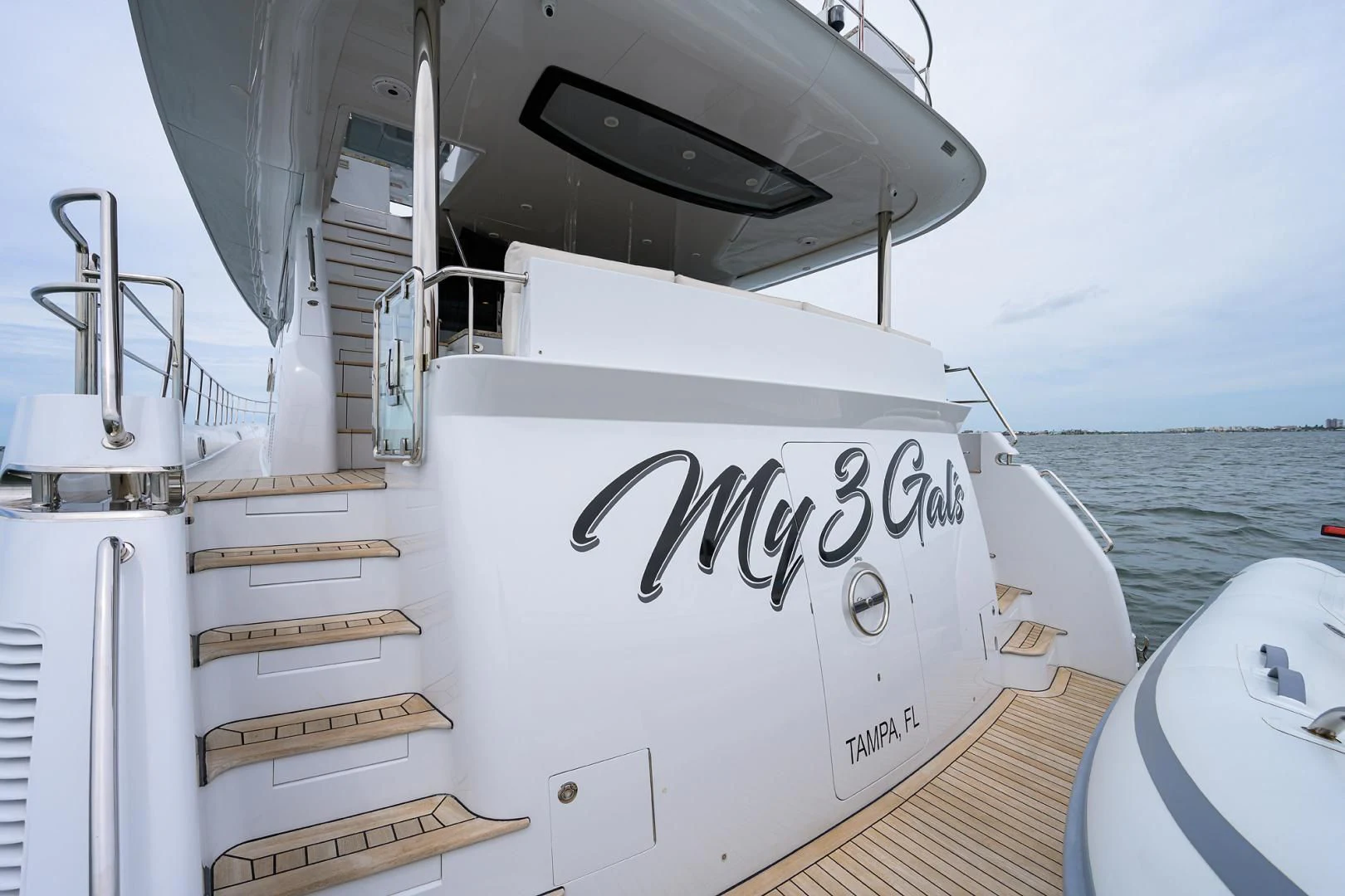 a boat on the water aboard MY 3 GALS Yacht for Sale
