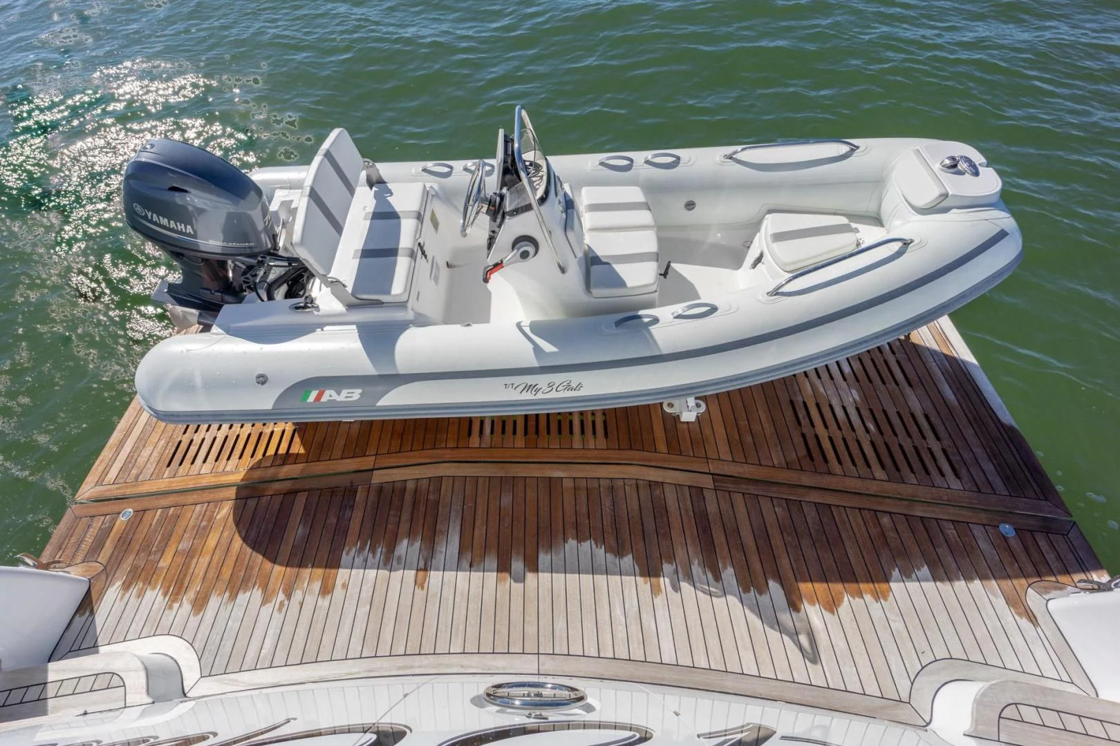 a boat on the water aboard MY 3 GALS Yacht for Sale