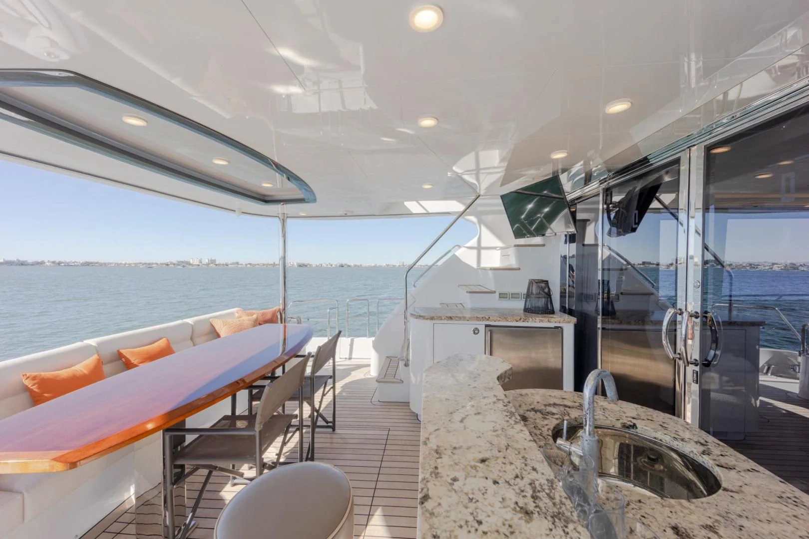 a boat on the water aboard MY 3 GALS Yacht for Sale