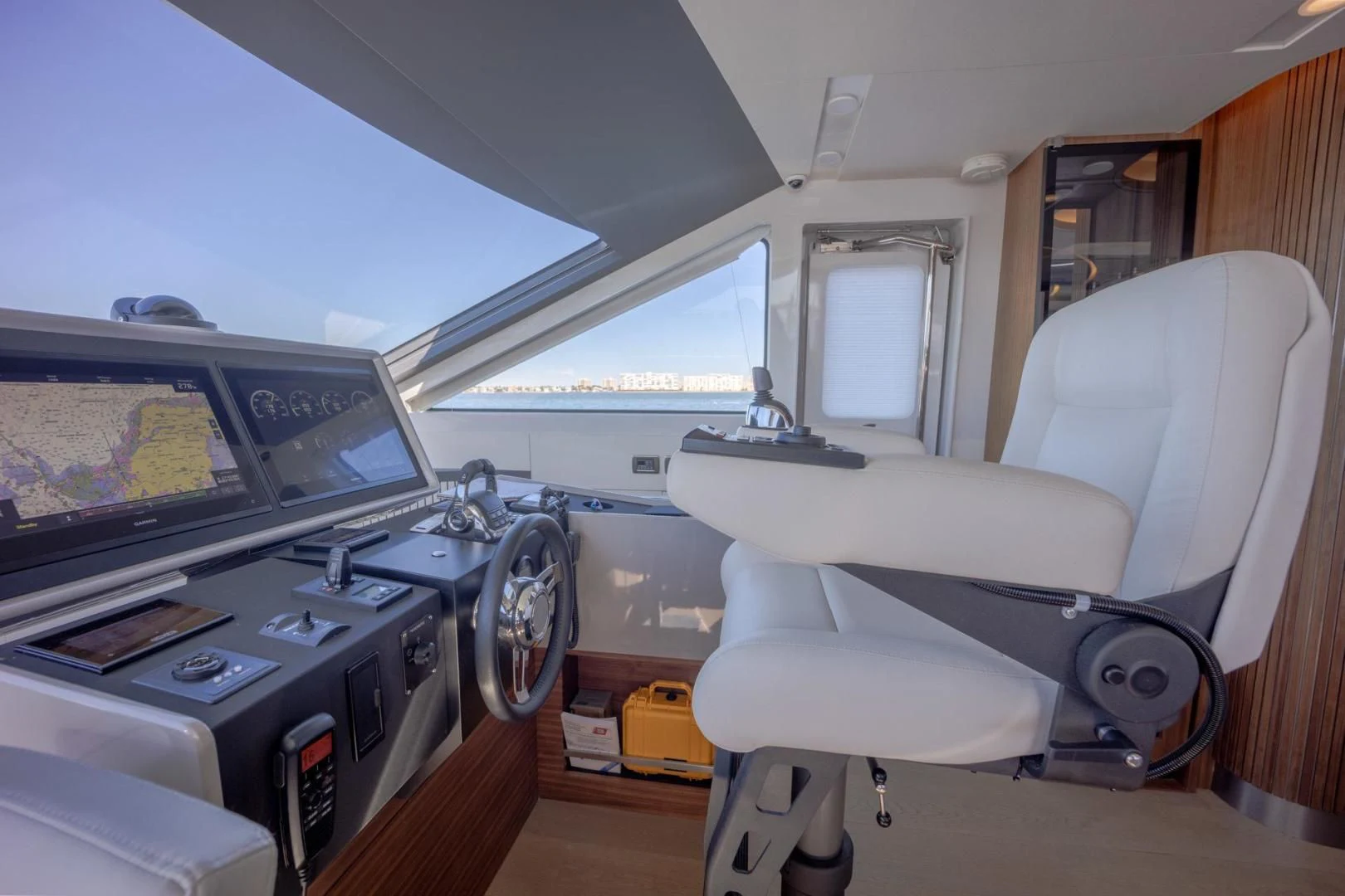 a room with a desk and computer aboard MY 3 GALS Yacht for Sale