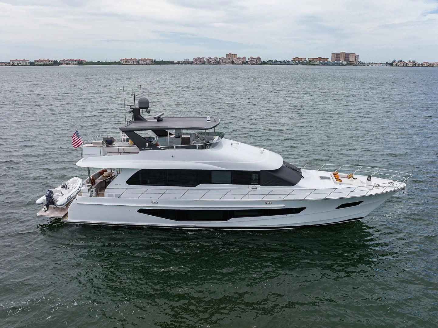 a boat on the water aboard MY 3 GALS Yacht for Sale