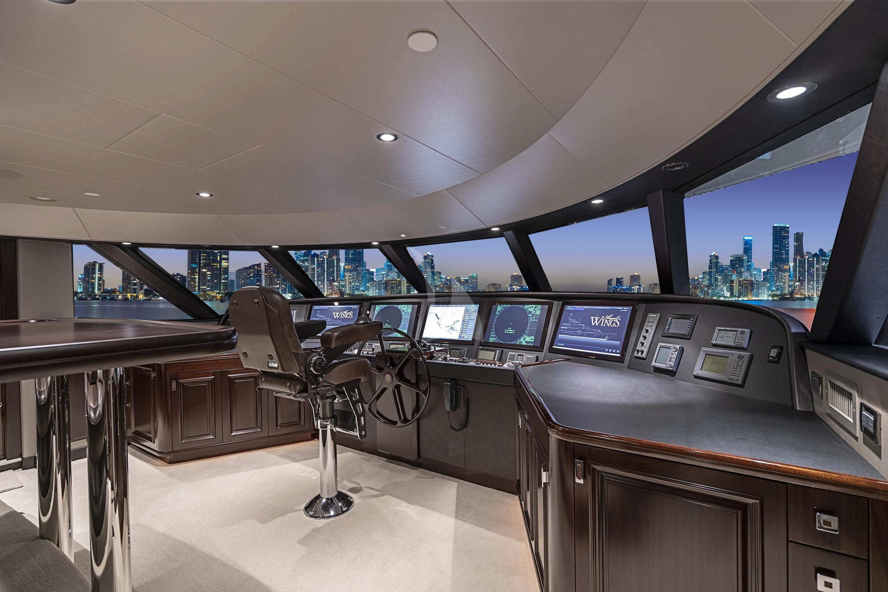 a room with a desk and computer aboard DRILLER Yacht for Sale