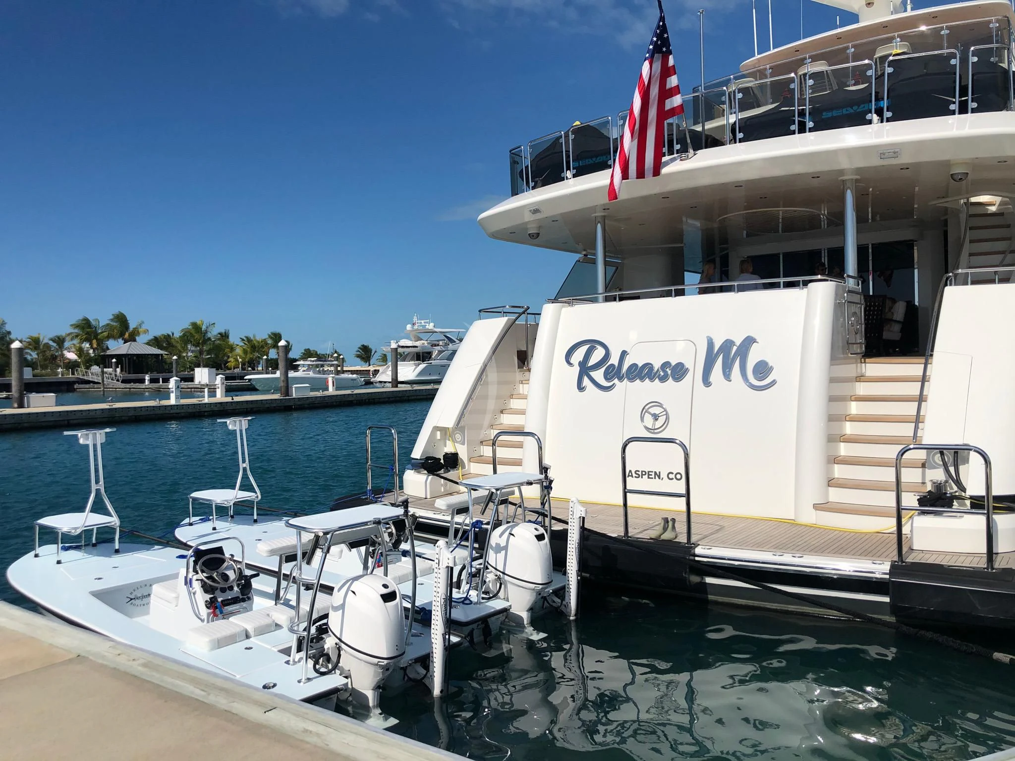 a boat docked at a pier aboard DRILLER Yacht for Sale