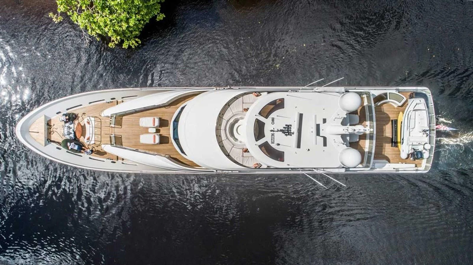 a sign on a rock aboard DRILLER Yacht for Sale