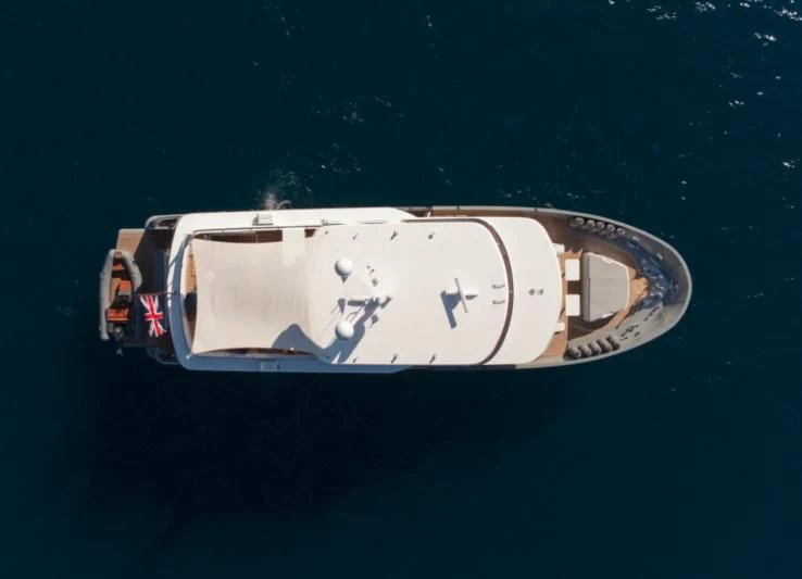 a white object in the water aboard MURAL YACHTS 85 TRAWLER Yacht for Sale
