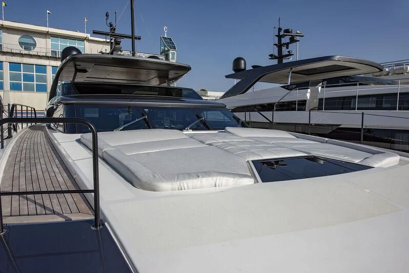 a boat on a dock aboard AMWAJ Yacht for Sale
