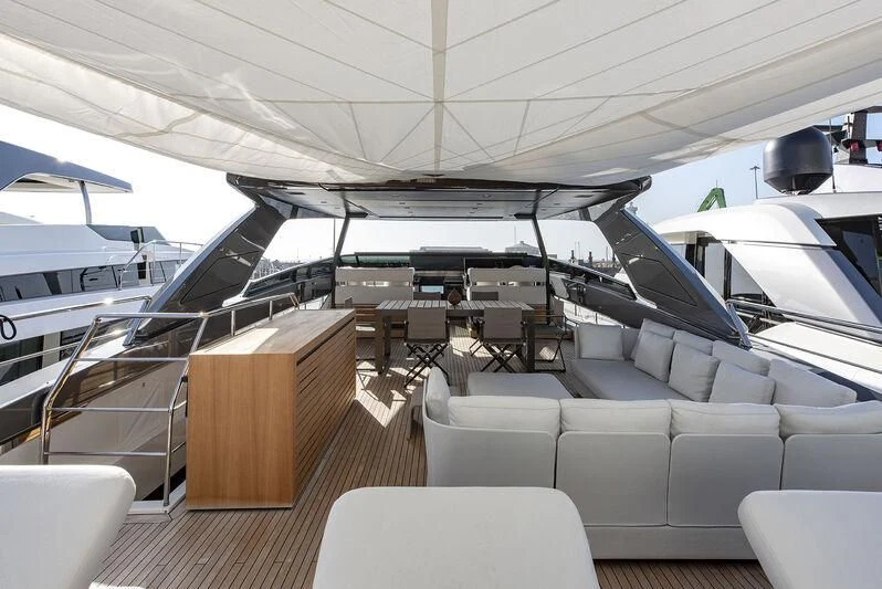 inside of a plane aboard AMWAJ Yacht for Sale