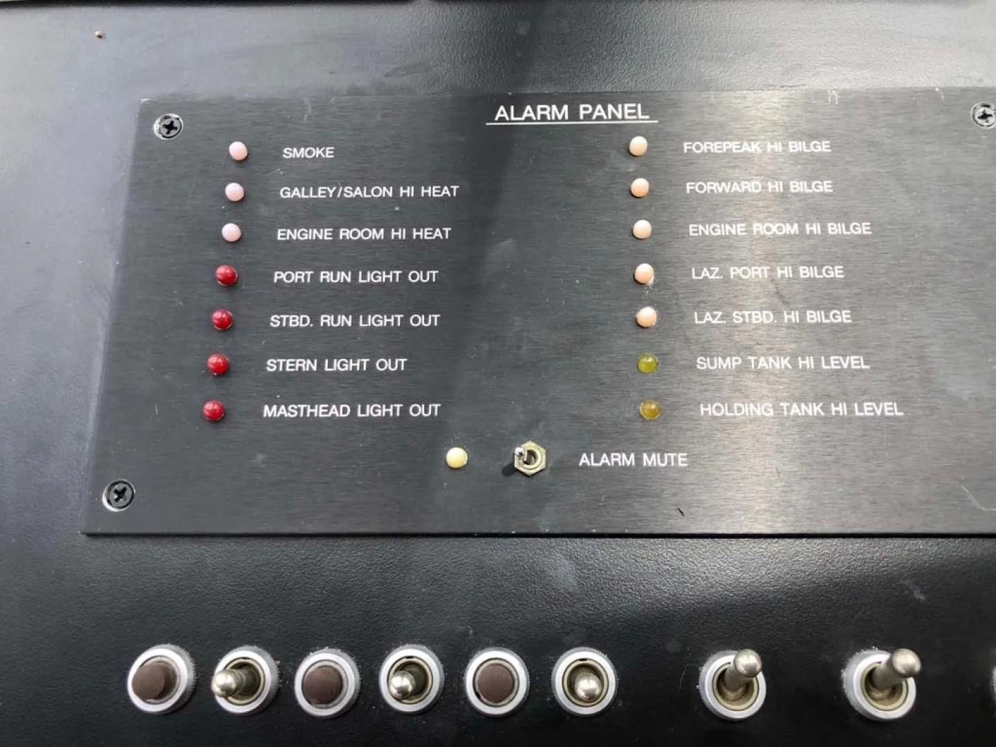 a black rectangular object with white text aboard PRIME TIME Yacht for Sale