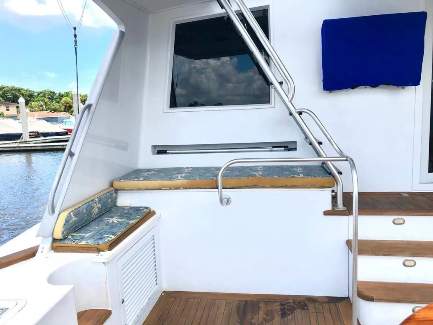 a boat with a paddle on the deck aboard PRIME TIME Yacht for Sale