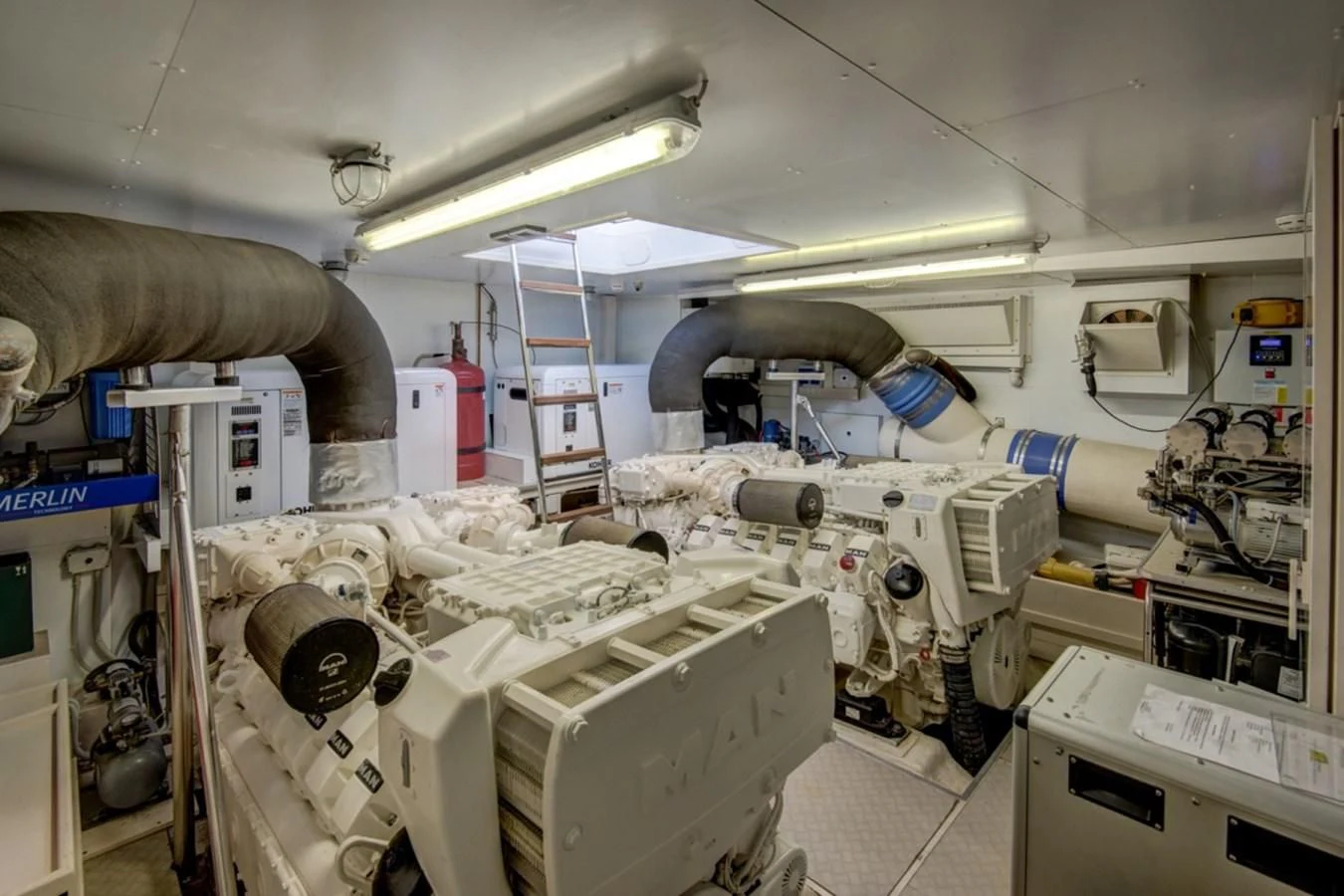 a room with machinery and equipment aboard GOLDEN BELLE Yacht for Sale