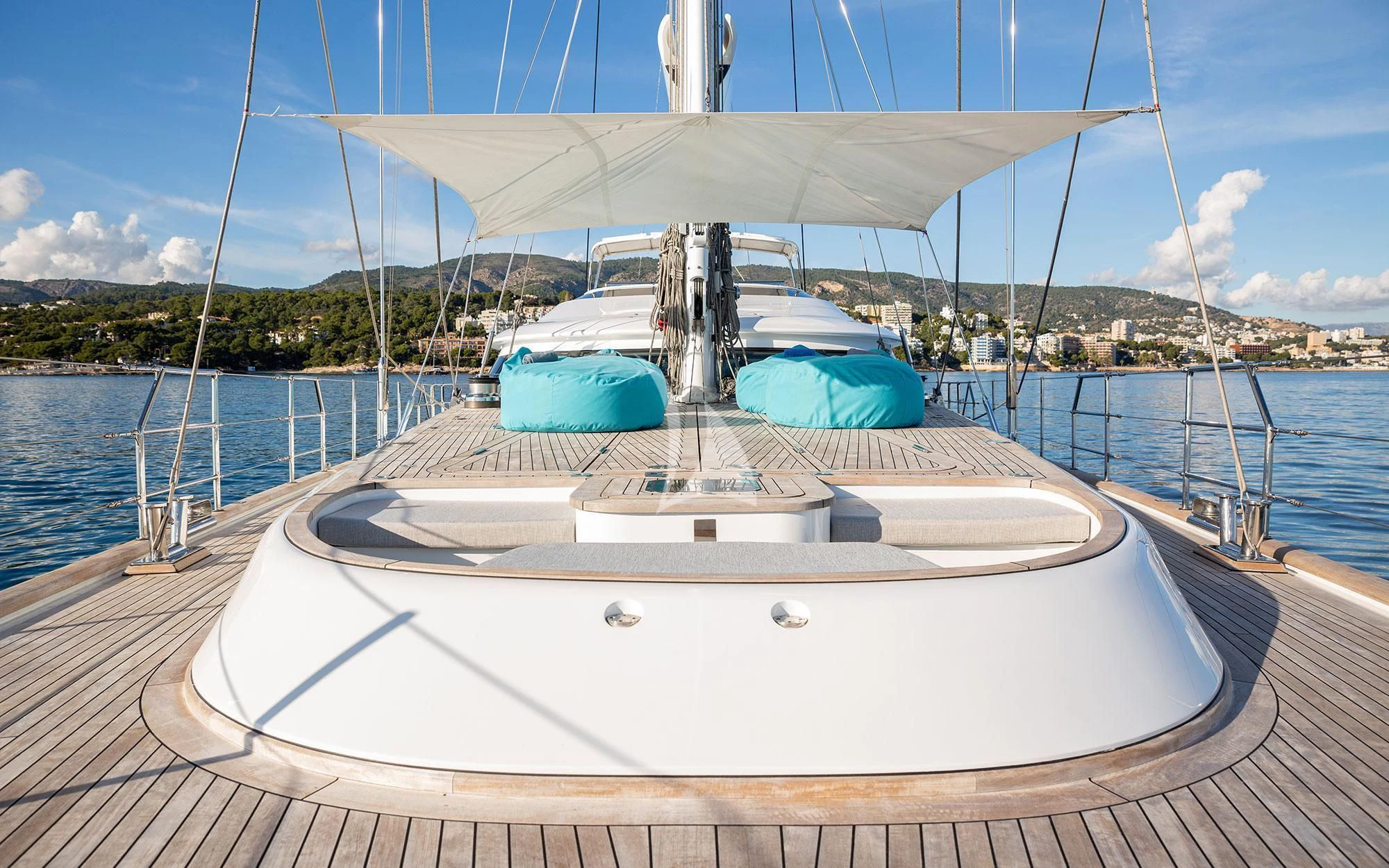 a boat on a dock aboard SERENDIPITY I Yacht for Charter
