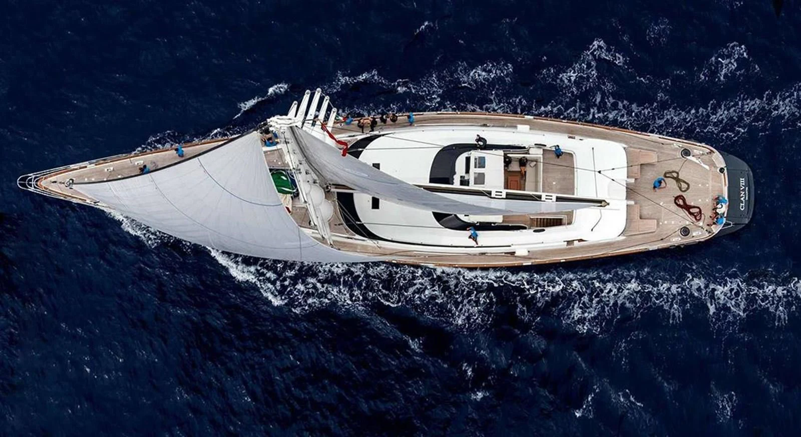 a high angle view of a ship aboard SERENDIPITY I Yacht for Charter