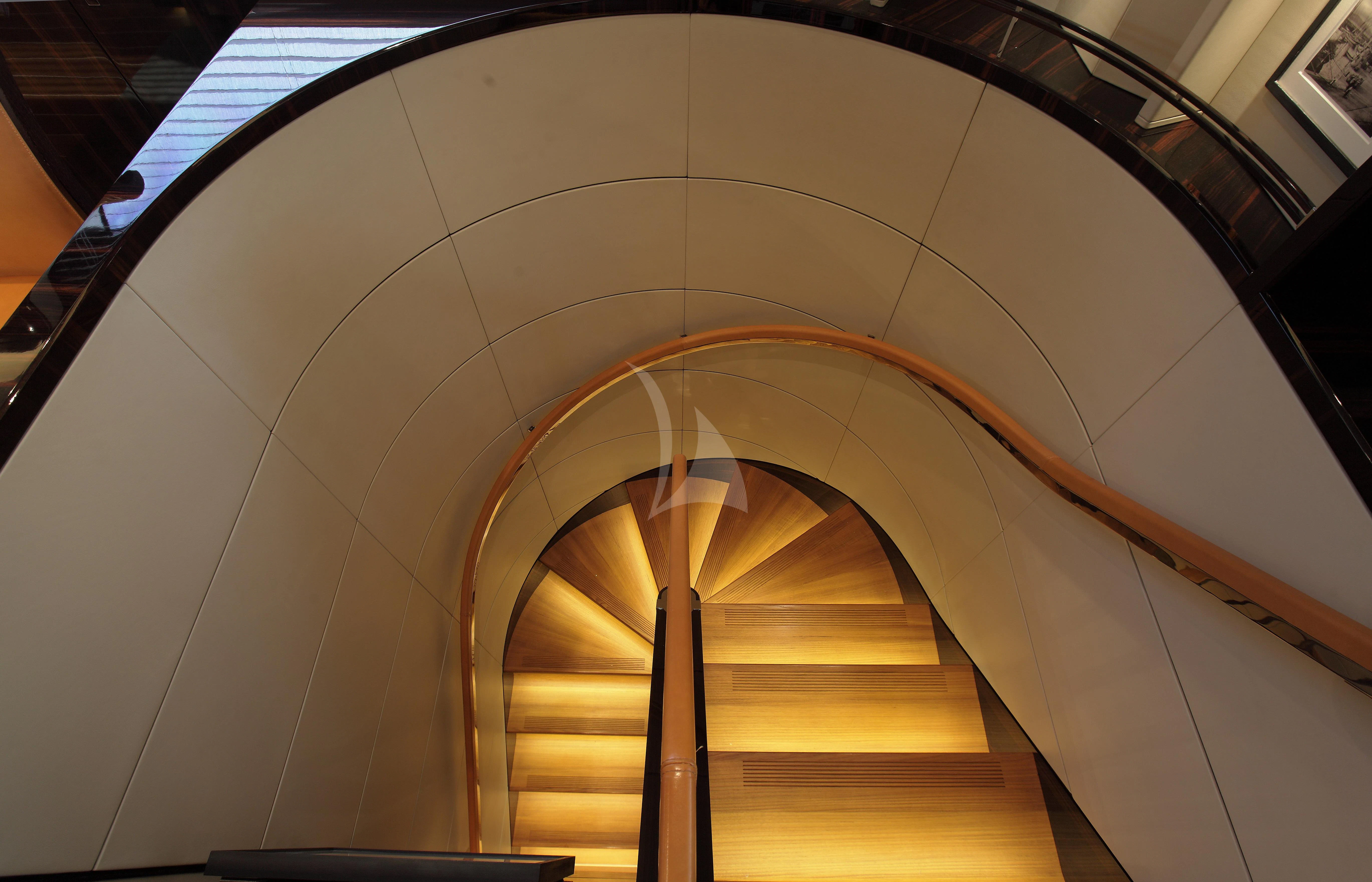 a large arched ceiling aboard SERENDIPITY I Yacht for Charter