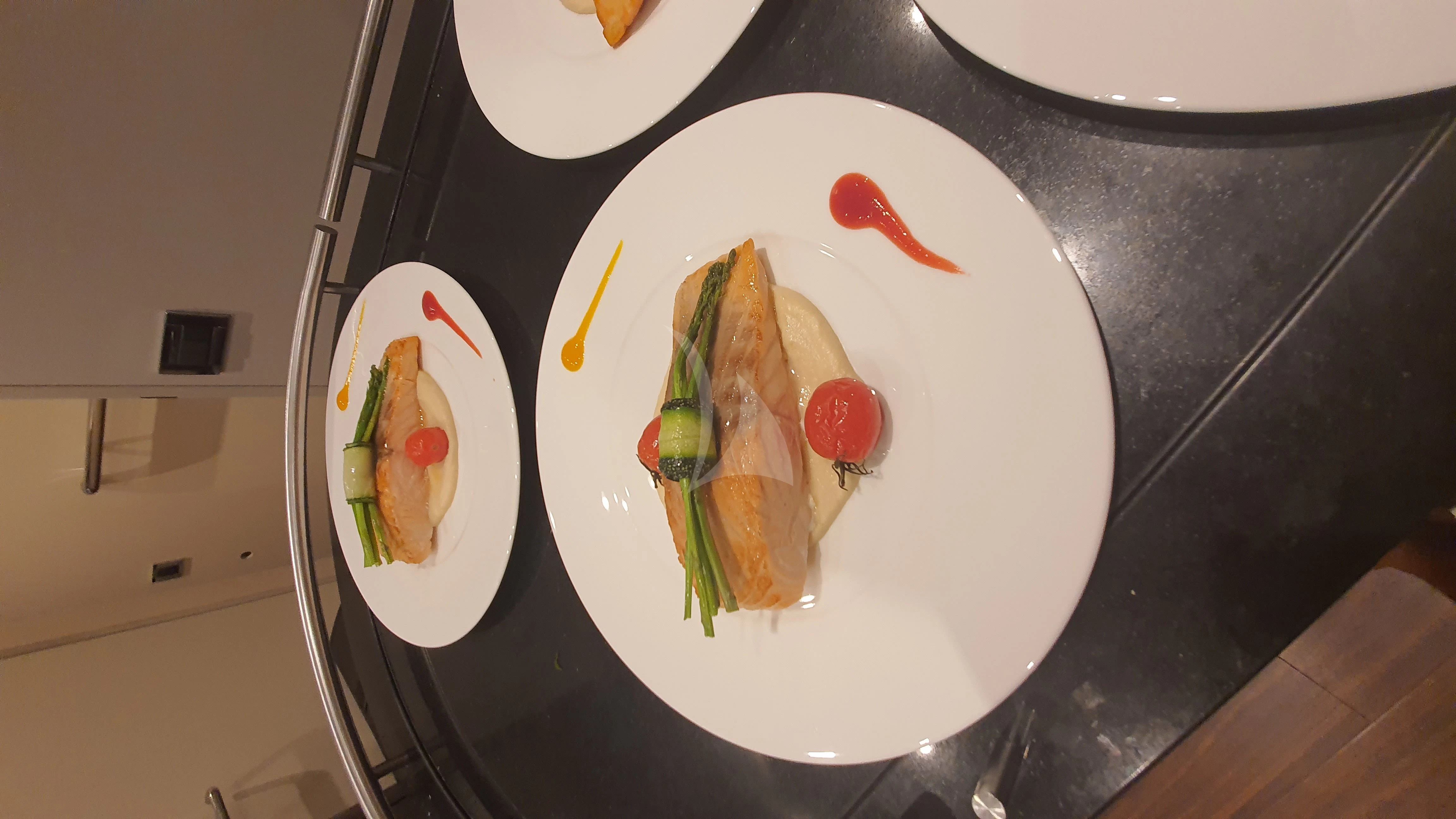 food on a plate aboard SERENDIPITY I Yacht for Charter