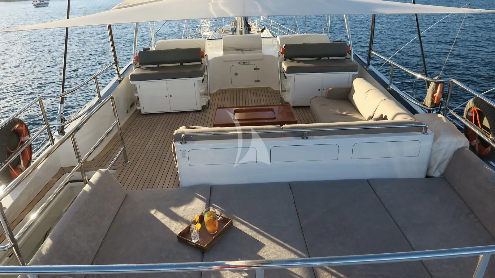 a boat on the water aboard SERENDIPITY I Yacht for Charter