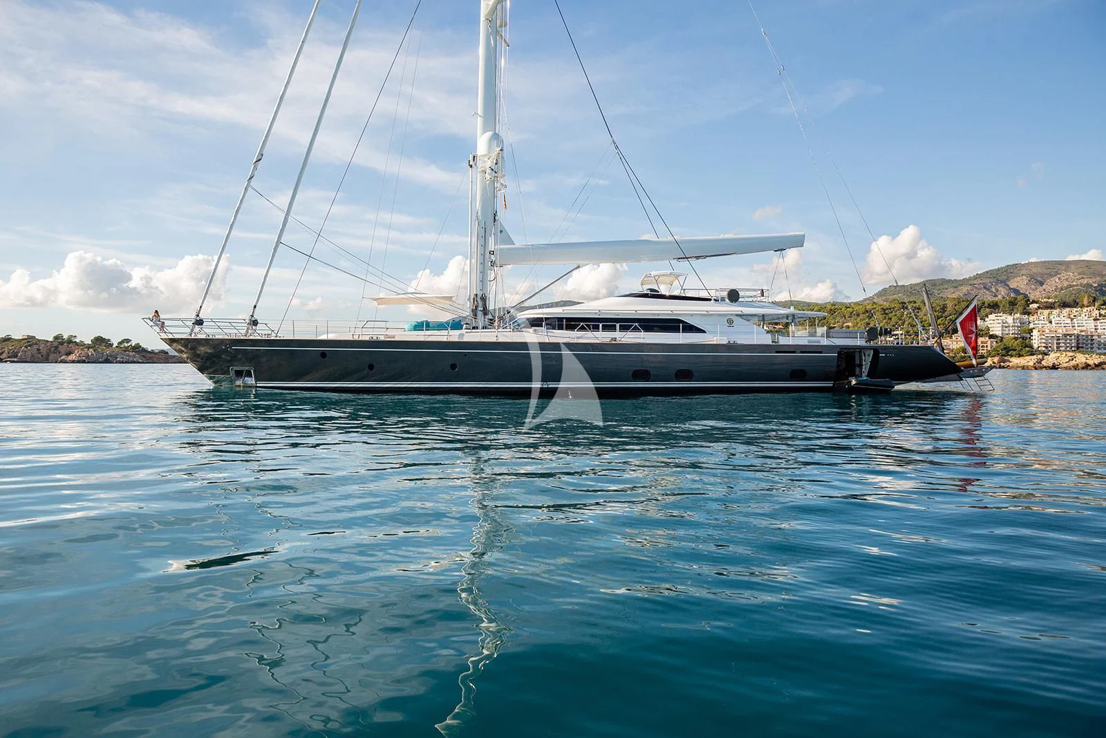 a boat in the water aboard SERENDIPITY I Yacht for Charter