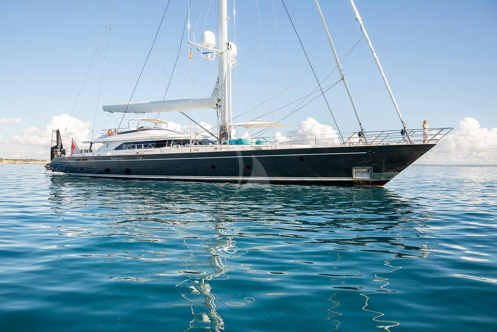 a boat in the water aboard SERENDIPITY I Yacht for Charter