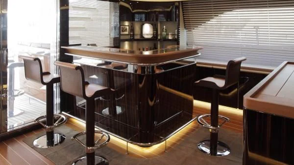 a large kitchen island aboard SERENDIPITY I Yacht for Charter