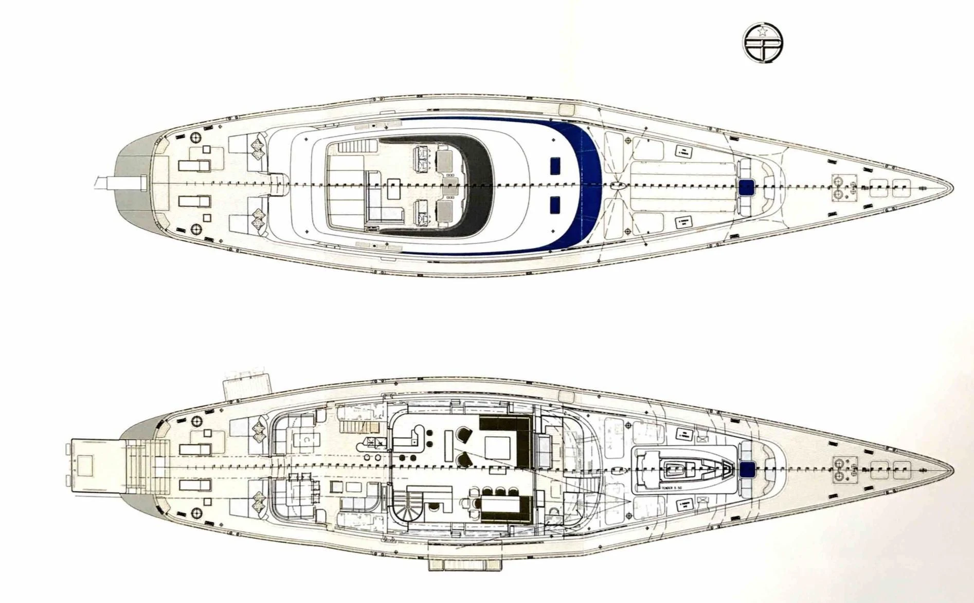 diagram, engineering drawing aboard SERENDIPITY I Yacht for Charter