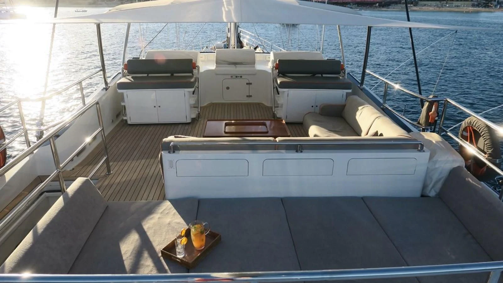 a boat on the water aboard SERENDIPITY I Yacht for Charter