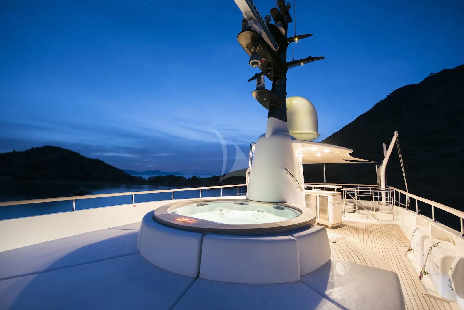 a space shuttle on a launch pad aboard THERAPY Yacht for Sale
