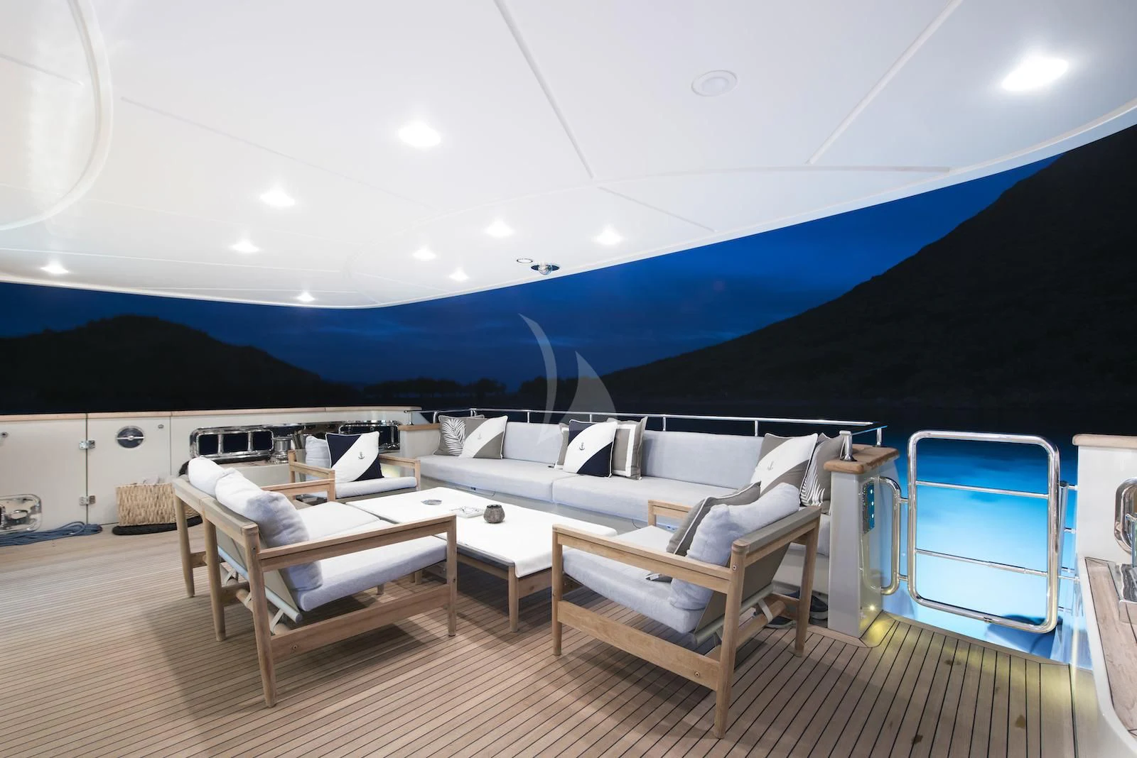 a large swimming pool aboard THERAPY Yacht for Sale