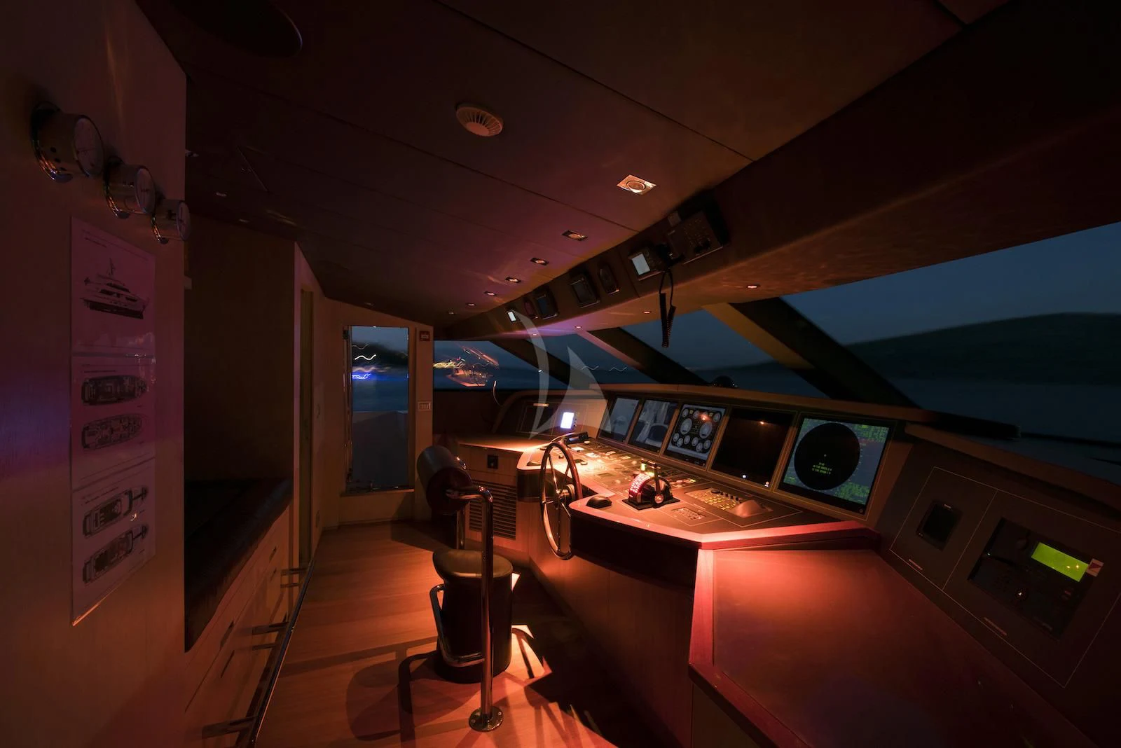 a room with a few screens aboard THERAPY Yacht for Sale