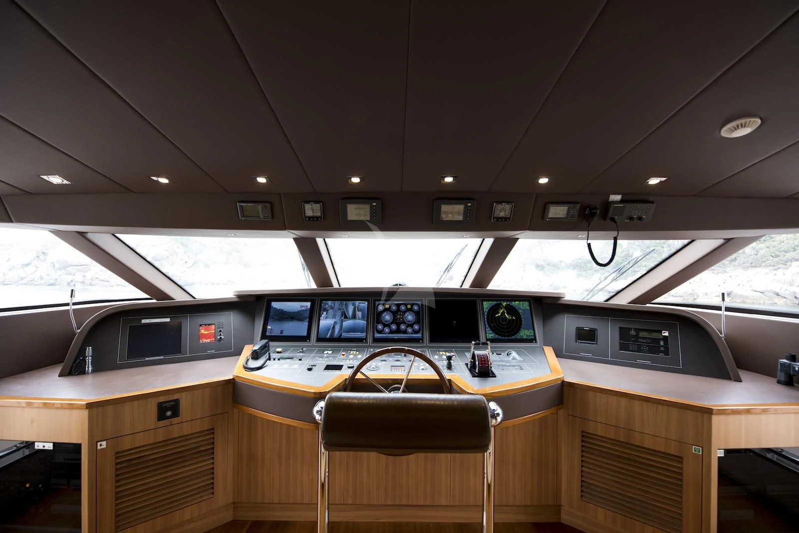 a control panel in a building aboard THERAPY Yacht for Sale
