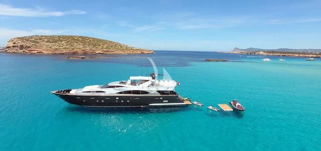 a group of boats in the water aboard SPECTRE Yacht for Sale