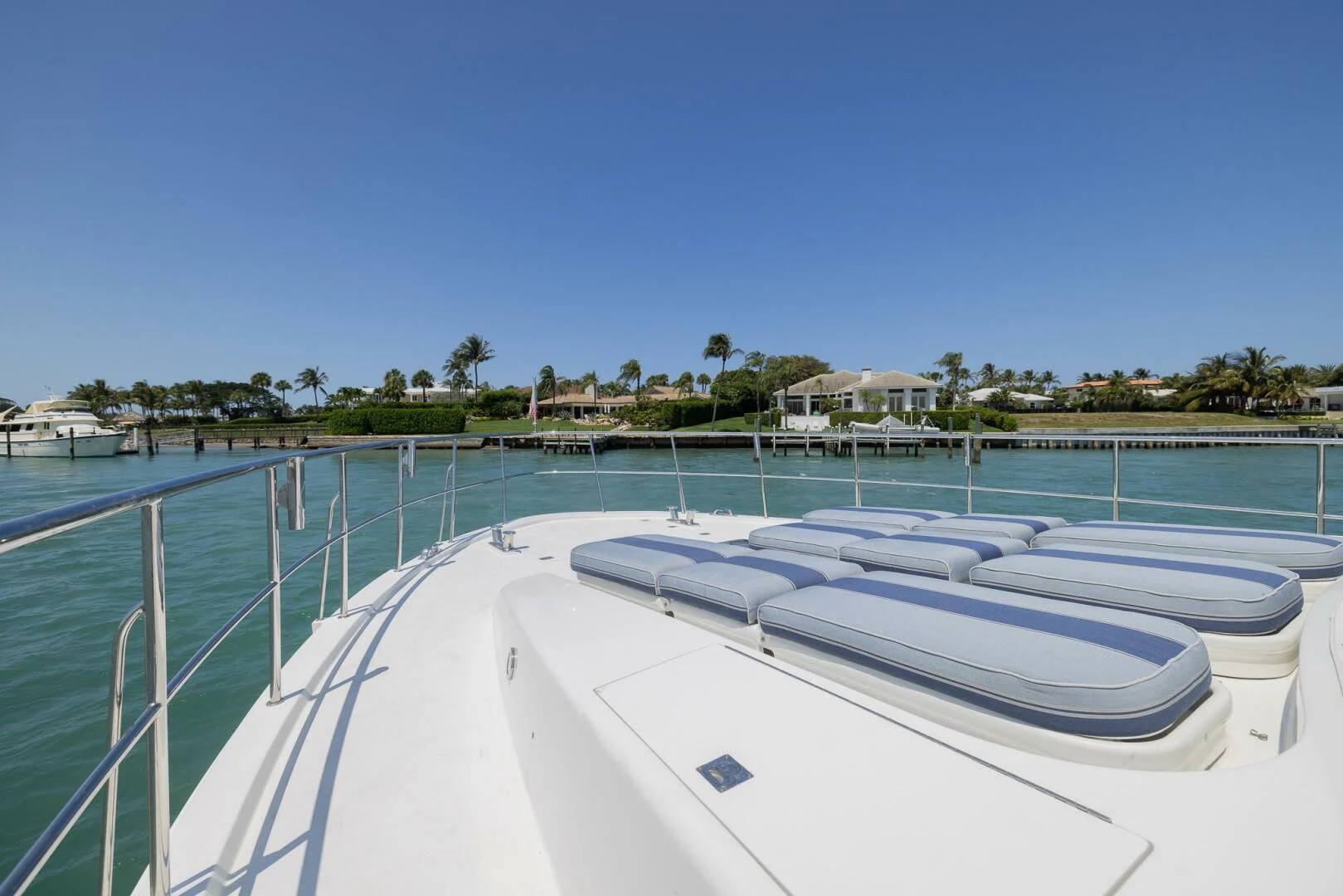 a white boat on a white surface aboard PREDATOR I Yacht for Sale