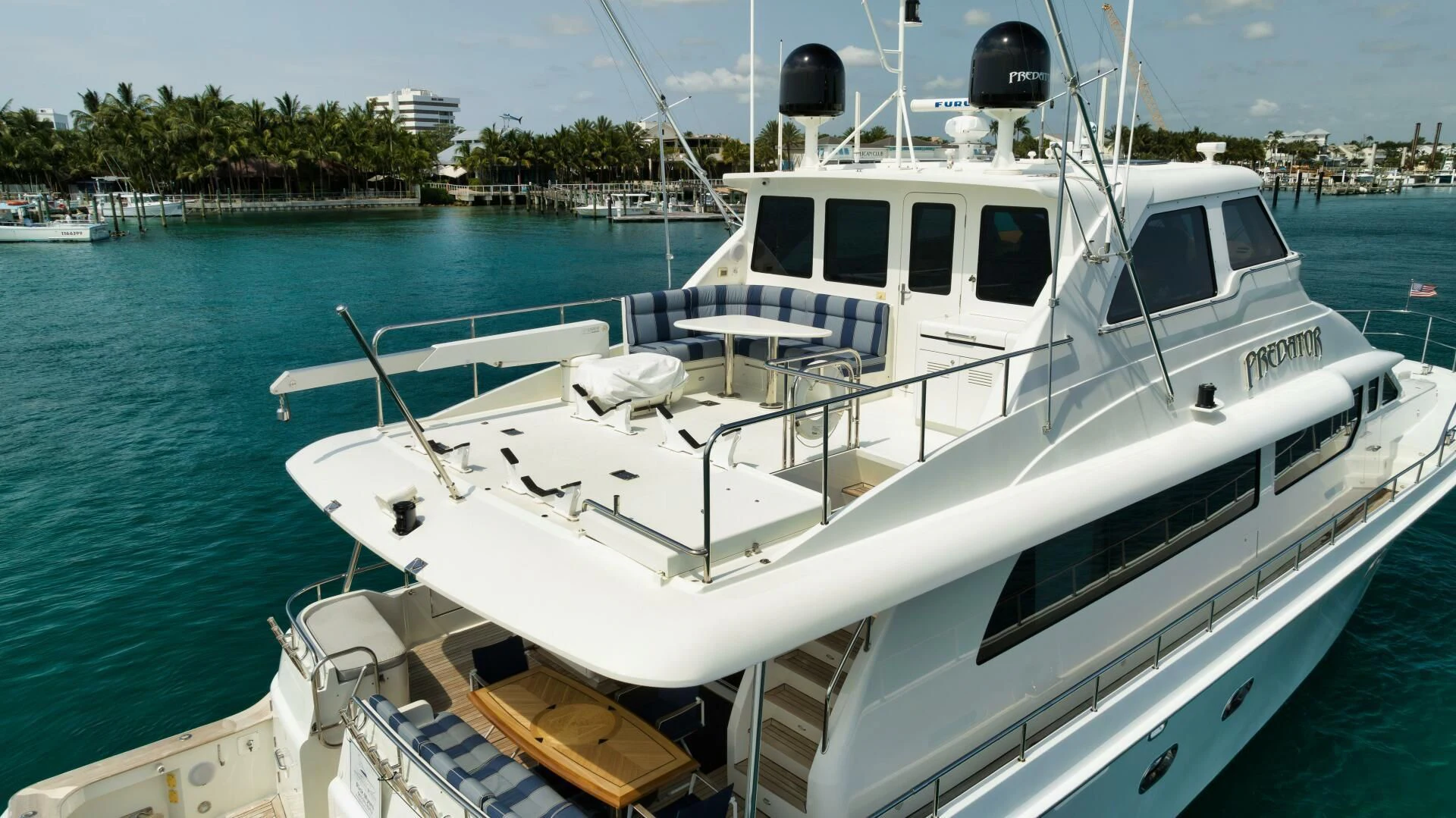 a boat on the water aboard PREDATOR I Yacht for Sale
