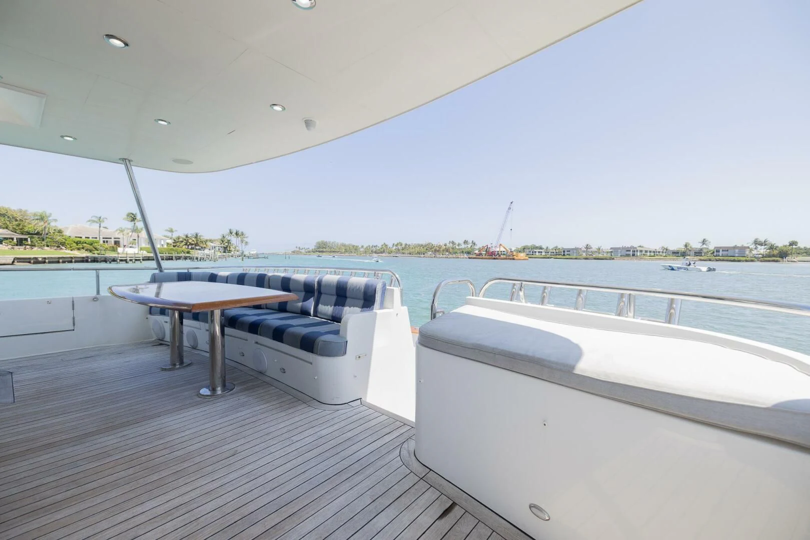 a boat on a deck aboard PREDATOR I Yacht for Sale