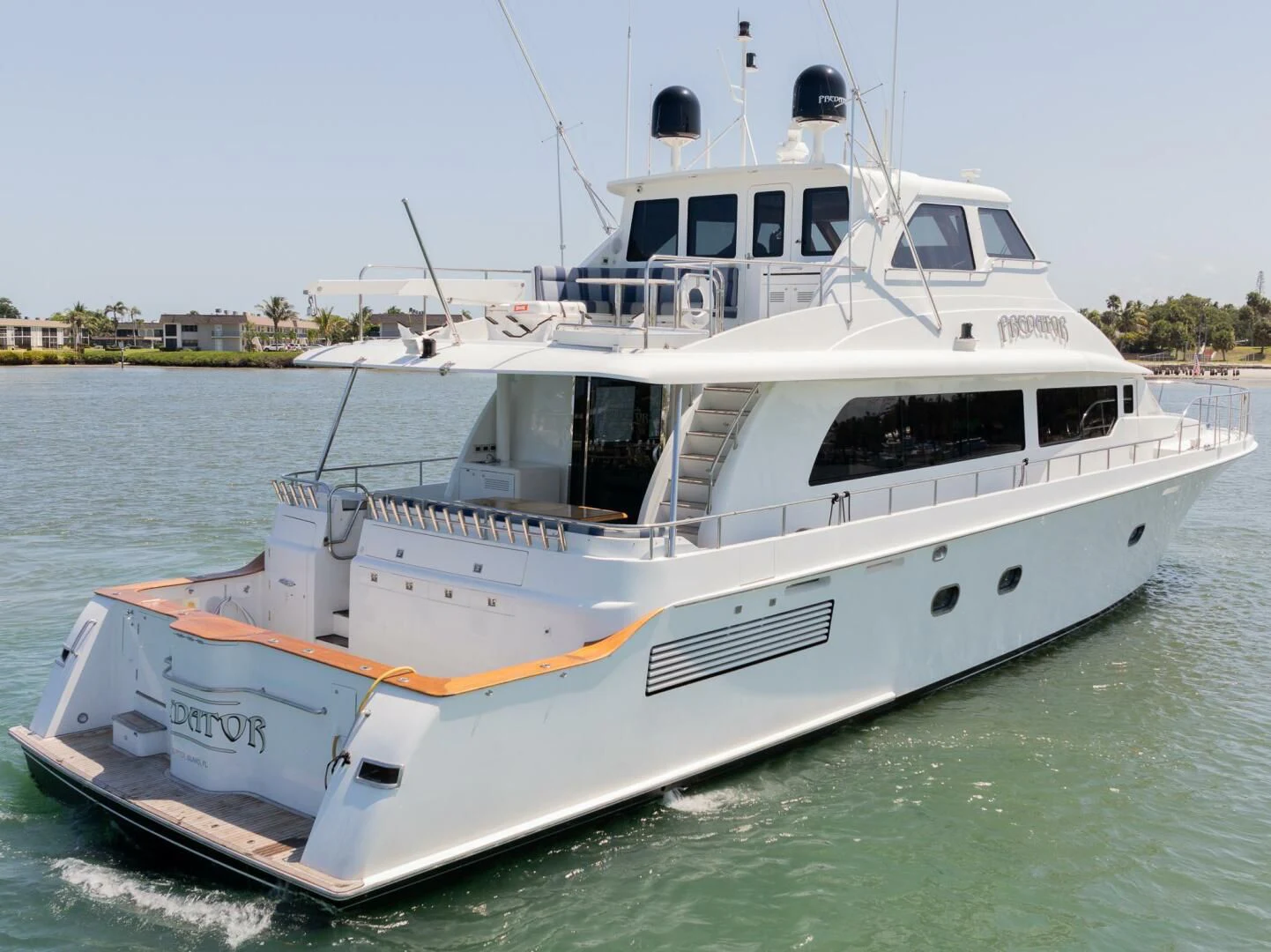 a boat on the water aboard PREDATOR I Yacht for Sale